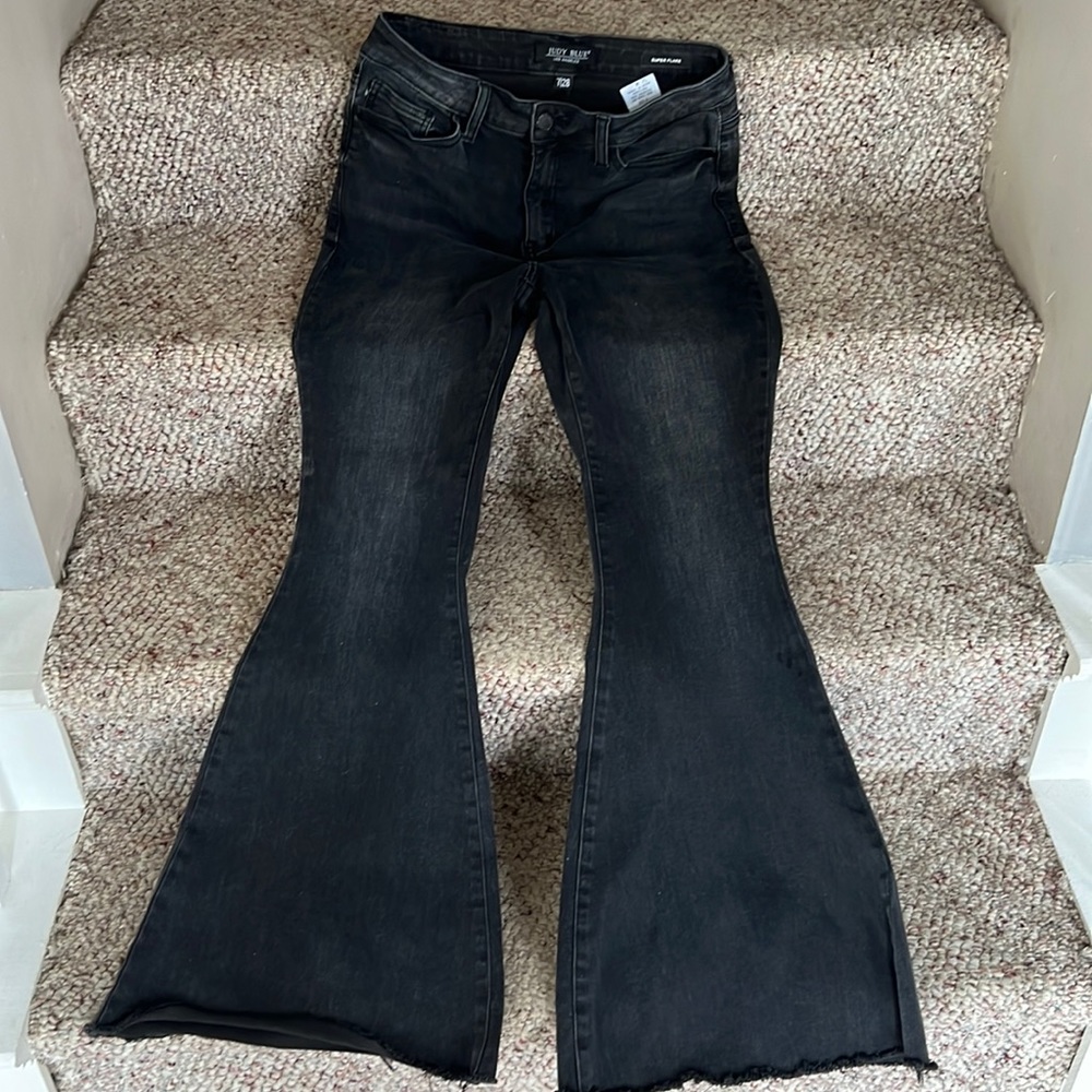 Black denim Judy Blue bell bottoms 7/28